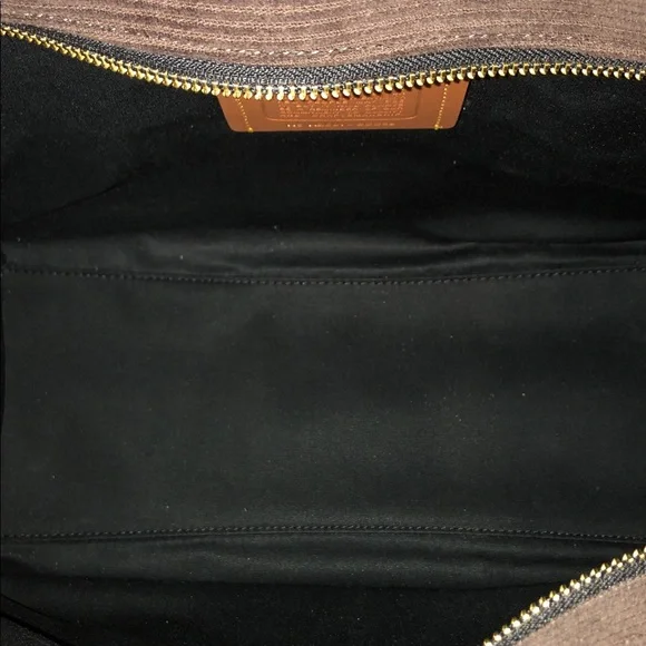 NWT-Coach-Repurposed Corduroy-Cargo Tote Bag-Maple Color-Patchwork Designs - Picture 10 of 16